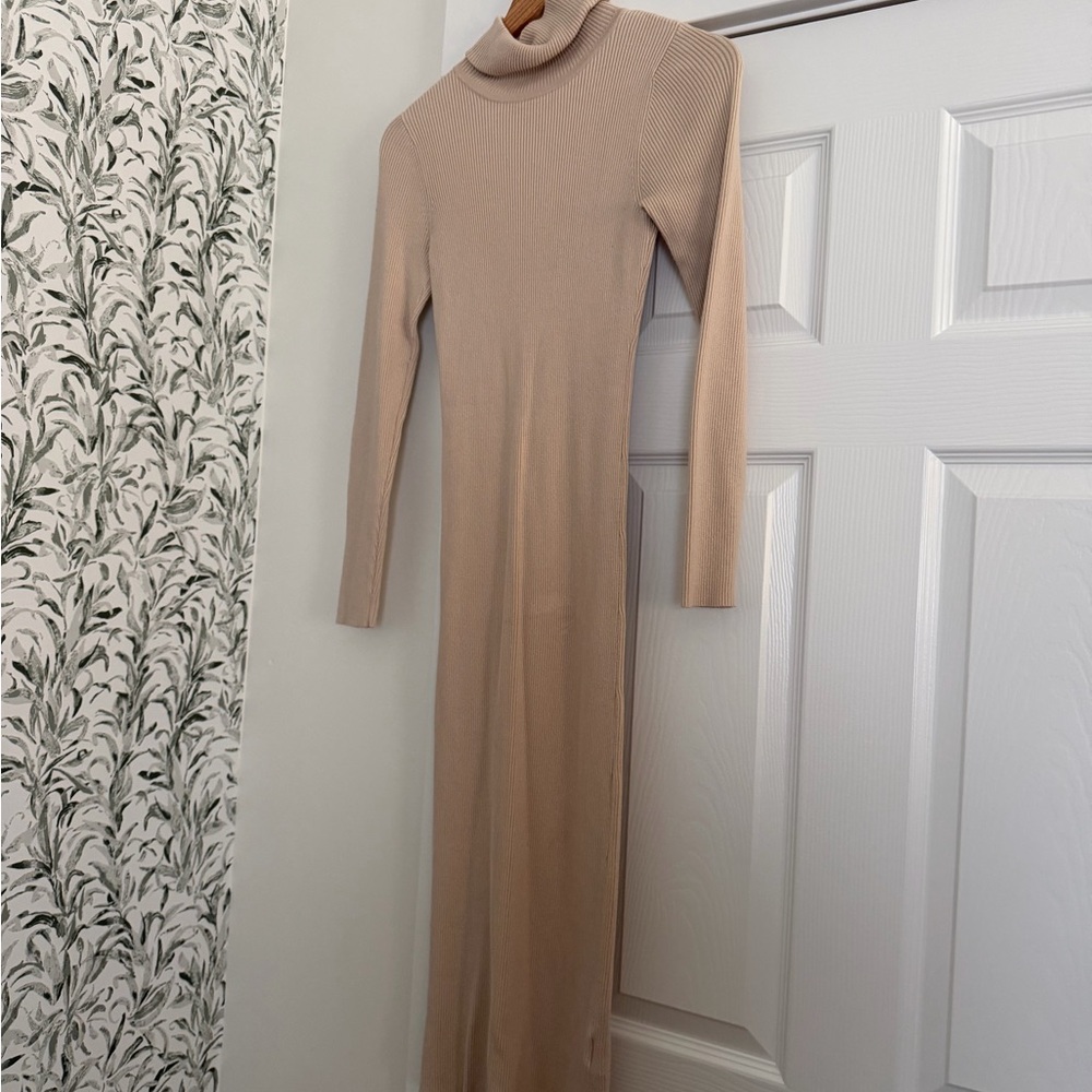 PrettyGuide (beige sweater dress)